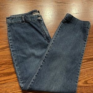 CHICOS DENIM freedom spirit cotton stretch denim jeans high waisted tapered leg